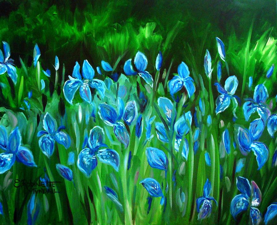 Flower Painting - Iris Galore #1 by Elizabeth Robinette Tyndall