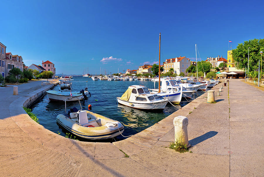 Island of Zlarin harbor panoramic view #1 Photograph by Brch Photography