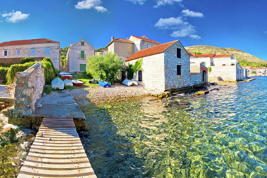 Island town of Vis idyllic waterfront view #1 Photograph by Brch Photography