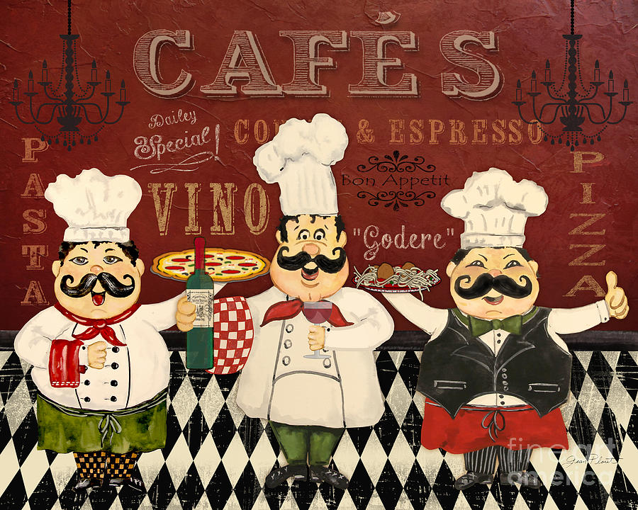 Italian Chefs-JP3048 Painting by Jean Plout