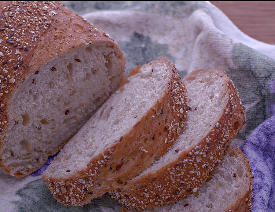 Italian Five Grain Bread Photograph by Diane Bell
