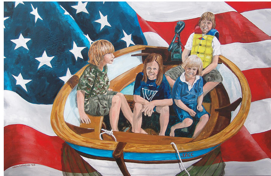 Boat Painting - JACC In The Boat #1 by Kevin Callahan