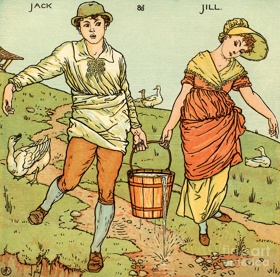 Up Movie Painting - Jack and Jill by Walter Crane