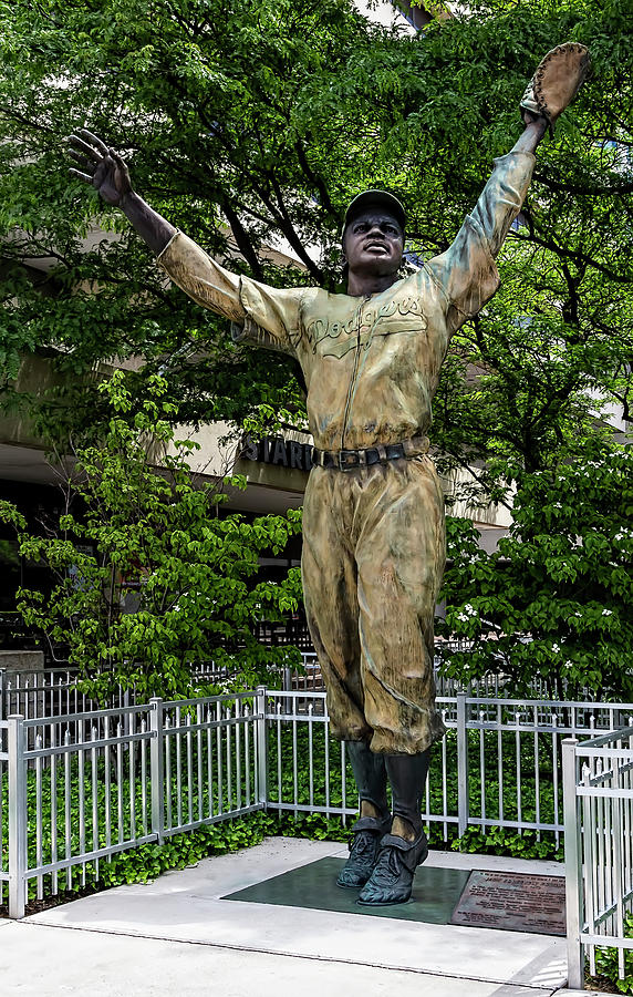 Jackie Robinson Statue Journal Square Jersey City NJ #1 Photograph by Robert Ullmann