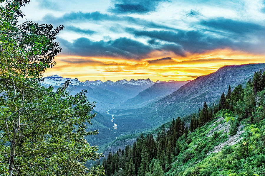 Jackson Glacier Overlook At Sunset Photograph by Donald Pash
