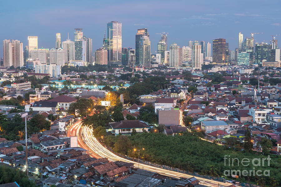 Rush Hour Movie Photograph - Jakarta cityscape #1 by Didier Marti