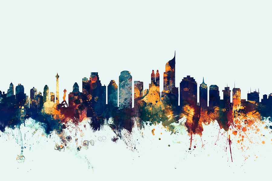Jakarta Skyline Indonesia Bombay #1 Digital Art by Michael Tompsett