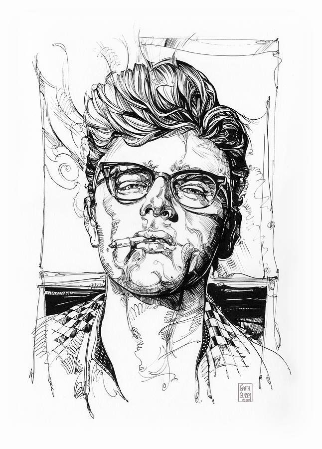 James Dean Inking Drawing