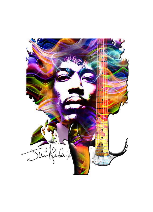 James Marshall Hendrix Signature Digital Art by Mal Bray