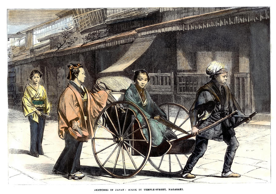 Japan: Rickshaw, 1874 #1 Photograph by Granger