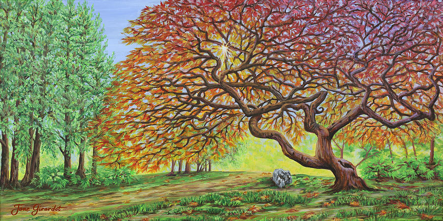 Japanese Maple #2 Painting by Jane Girardot