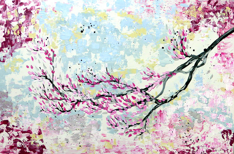 Japanese Tree Painting By Cathy Jacobs