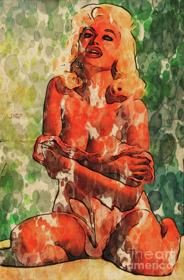 Music Digital Art - Jayne Mansfield Hollywood Actress and Pinup #1 by Esoterica Art Agency
