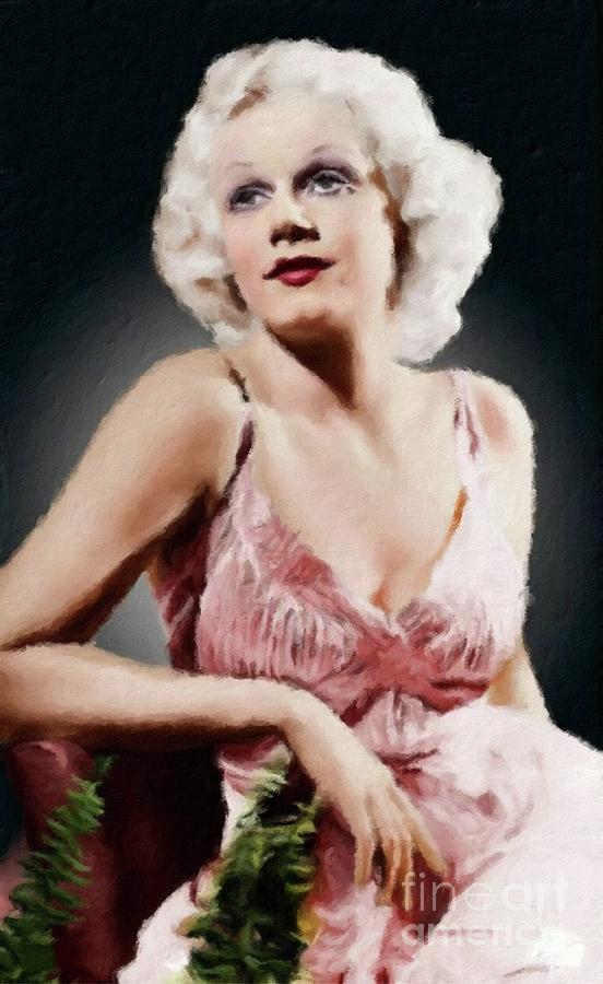 Knop het beleid zondaar Jean Harlow Vintage Hollywood Actress Painting by Esoterica Art Agency -  Pixels
