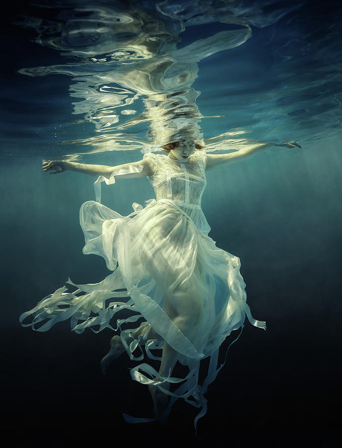 Girl Photograph - Jellyfish by Dmitry Laudin Girl Photograph - Jellyfish by Dmitry Laudin