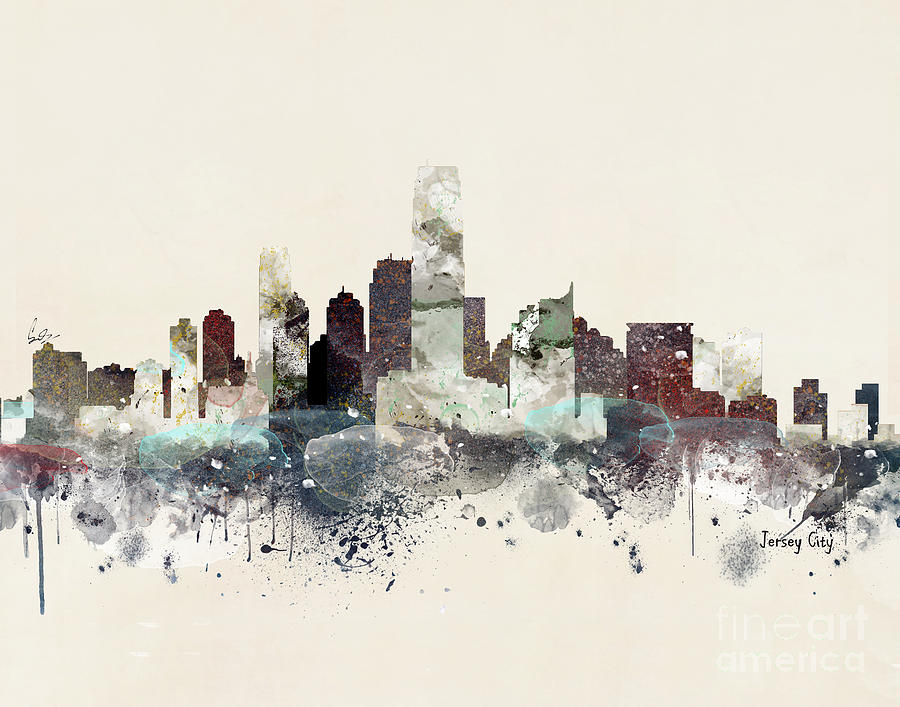 Jersey City Painting - Jersey City New Jersey by Bri Buckley