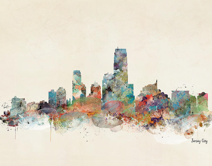 Jersey City New Jersey Skyline  #1 Painting by Bri Buckley