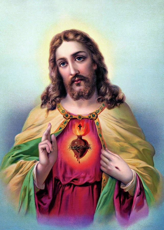 Jesus Big Heart Painting by Munir Alawi - Fine Art America