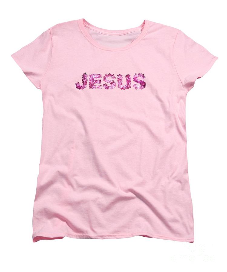 Jesus Pink Lettered #1 Painting by Herb Strobino