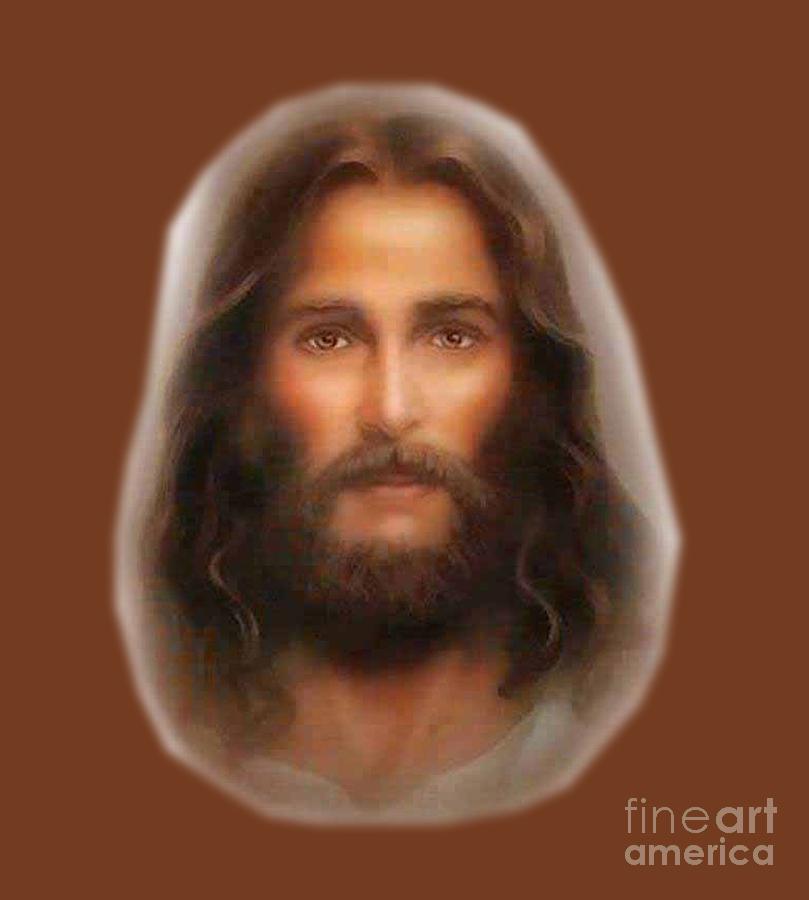 Jesus Portrait T-shirt Painting by Herb Strobino