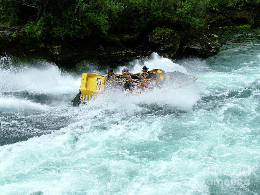 Boat Photograph - Jet boat on rapids by Patricia Hofmeester