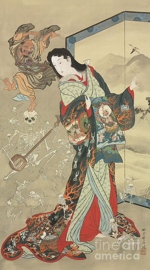 Jigoku Dayu Painting by Kawanabe Kyosai