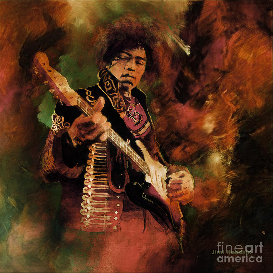 Jimi Hendrix Painting - Jimi Hendrix 01 #2 by Gull G