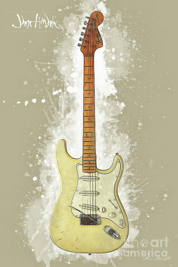 Jimi Hendrix Guitar #1 Digital Art by Tim Wemple