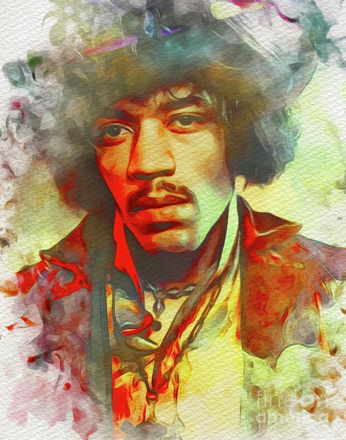Music Painting - Jimi Hendrix, Music Legend #1 by Esoterica Art Agency