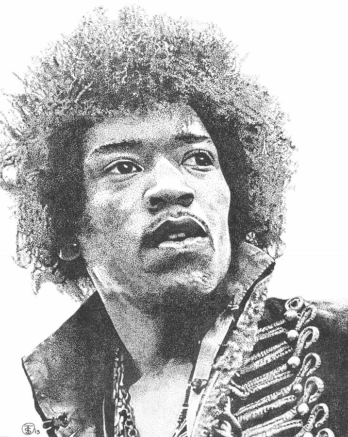 Jimmi Hendrix Drawing by Tricia Sexton