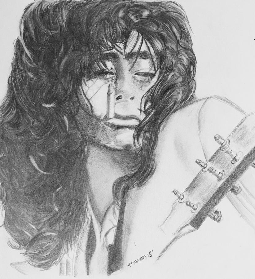 Jimmy Page #5 Drawing by Manon Zemanek