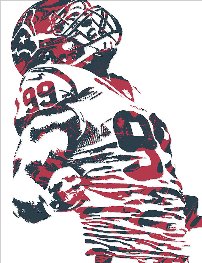 Jj Watt Houston Texans Pixel Art 6 Mixed Media by Joe Hamilton - Pixels