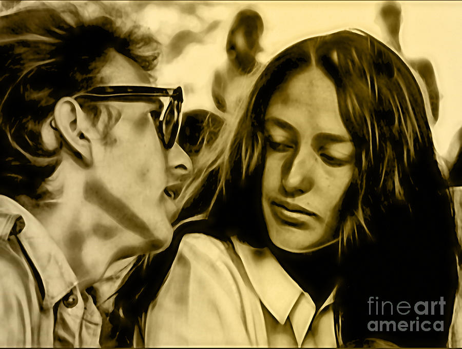 Music Mixed Media - Joan Baez with Bob Dylan #1 by Marvin Blaine