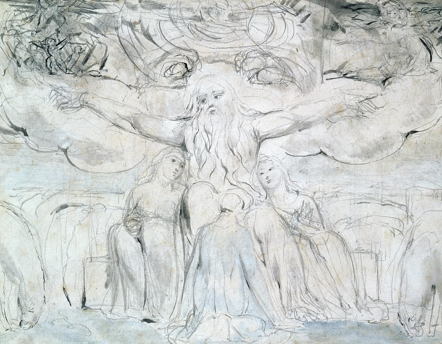 William Blake Painting - Job and his Daughters  by William Blake