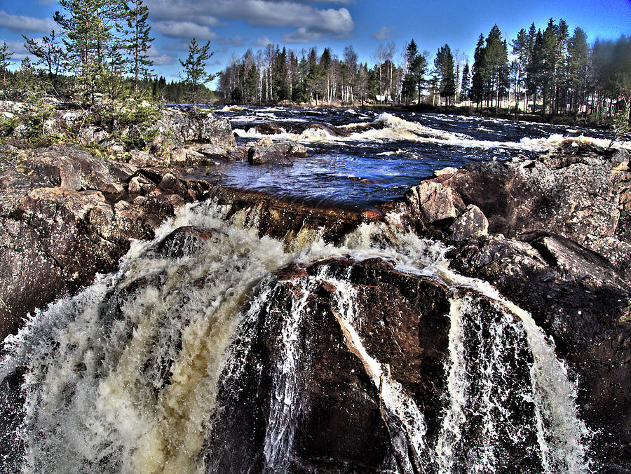 Waterfall Photograph - Jockfall, waterfall in the north of Sweden #1 by Webbon
