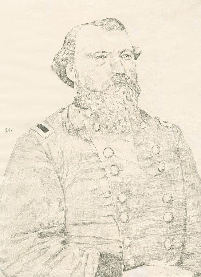 Civil War Drawing - John B. McIntosh #1 by Dennis Larson