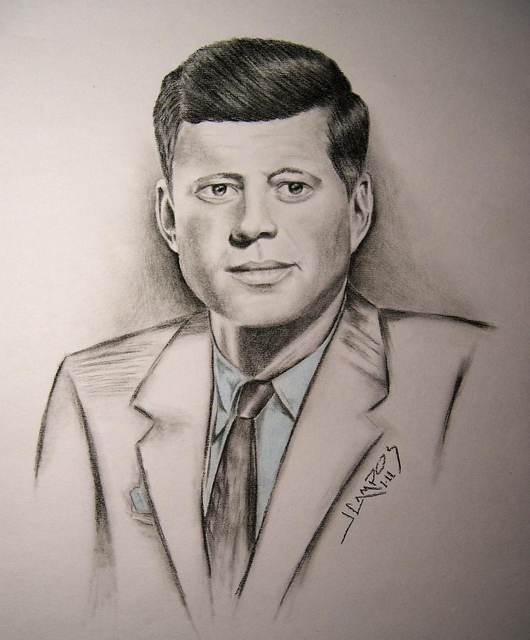 John F Kennedy Drawing - John F. Kennedy #1 by Jesus Campos