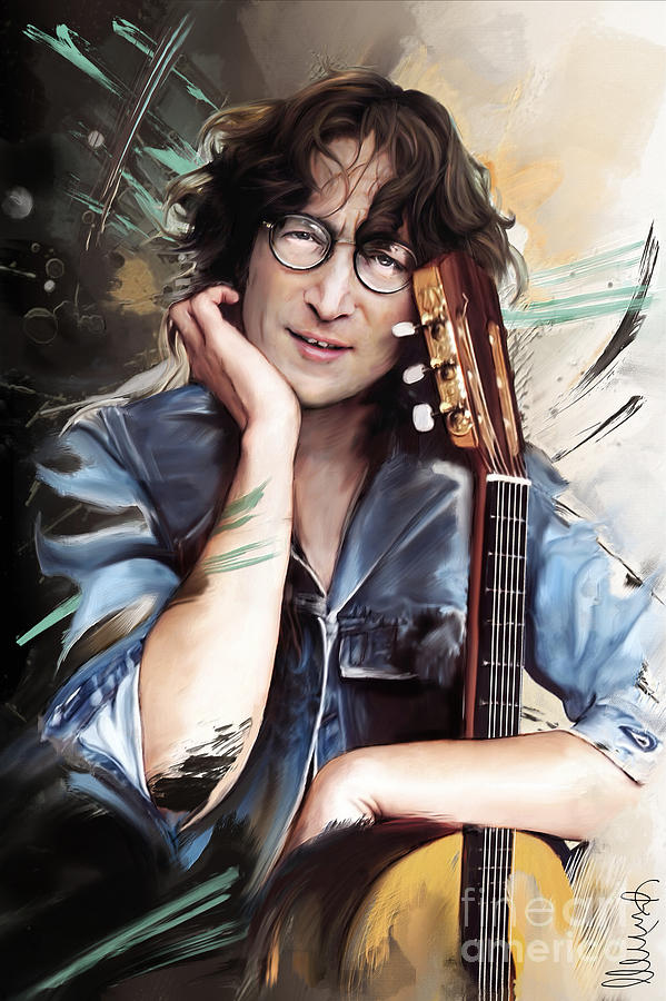 John Lennon #1 Mixed Media by Melanie D