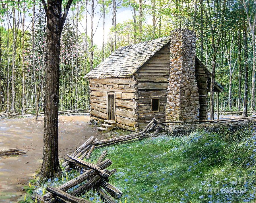 John Ownby Cabin  #1 Painting by Bob  George