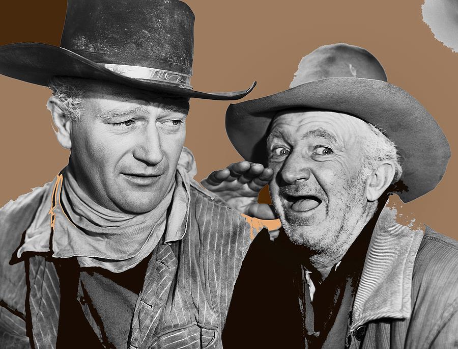 John Wayne and Walter Brennan publicity photo Red River 1948-2013 #1 Photograph by David Lee Guss