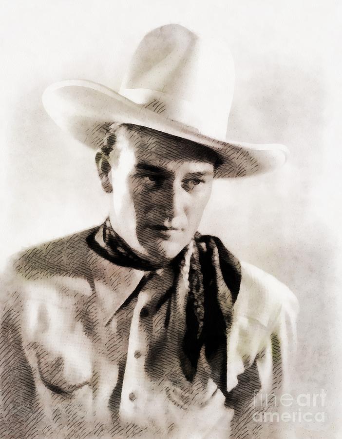 John Wayne, Hollywood Legend By John Springfield Painting