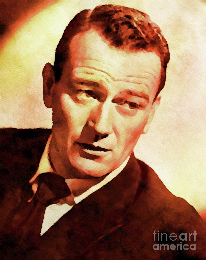 John Wayne, Vintage Hollywood Actor Painting by Esoterica Art Agency ...