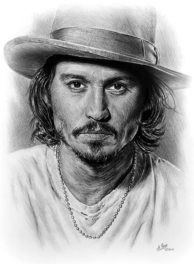 Johnny Depp Drawing - Johnny Depp #5 by Andrew Read