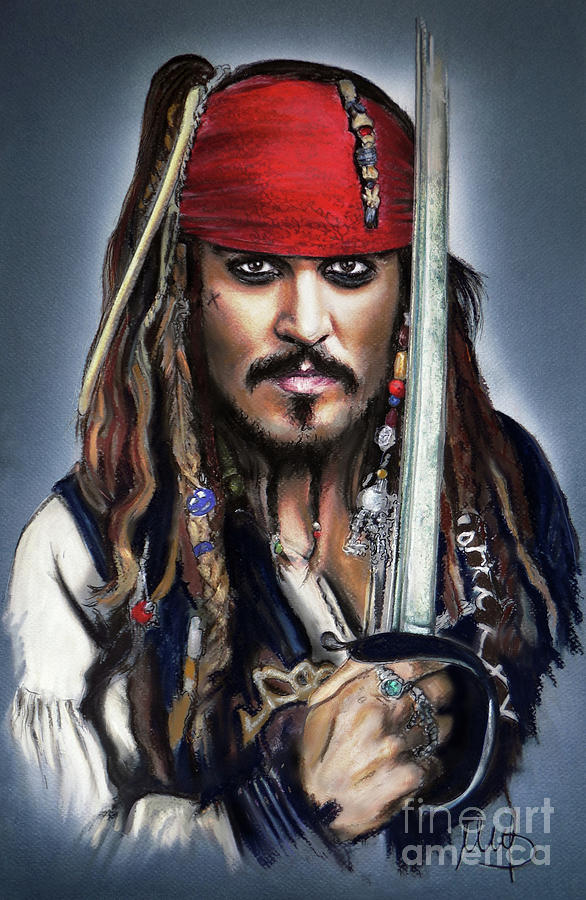 Johnny Depp as Jack Sparrow Pastel by Melanie D | Fine Art America