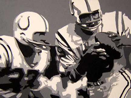 Football Painting - Johnny Unitas by Michael James Toomy Football Painting - Johnny Unitas by Michael James Toomy