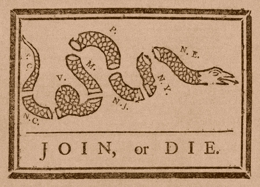 Join Or Die Mixed Media - Join or Die by War Is Hell Store