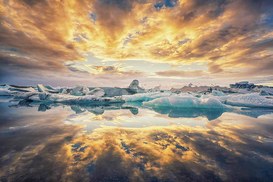 Jokulsarlon Sunset #1 Photograph by James Billings