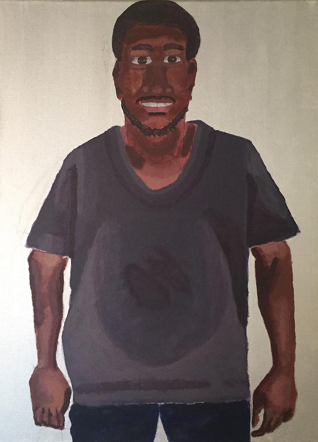 Self Portrait Painting - Joshua Maddison The Artist display 2016 by Joshua Maddison