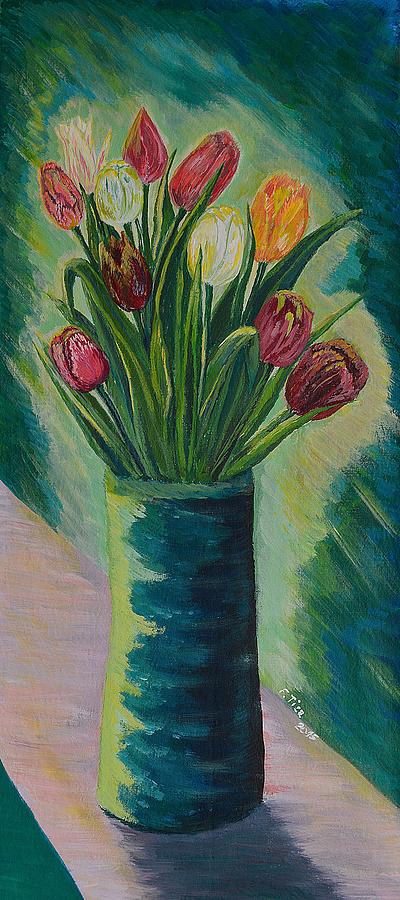 Tulips Joy Painting by Felicia Tica