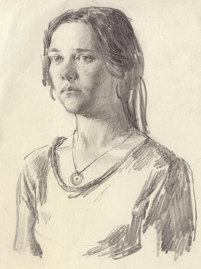 Portrait Drawing - Julia #1 by Victoria Kharchenko